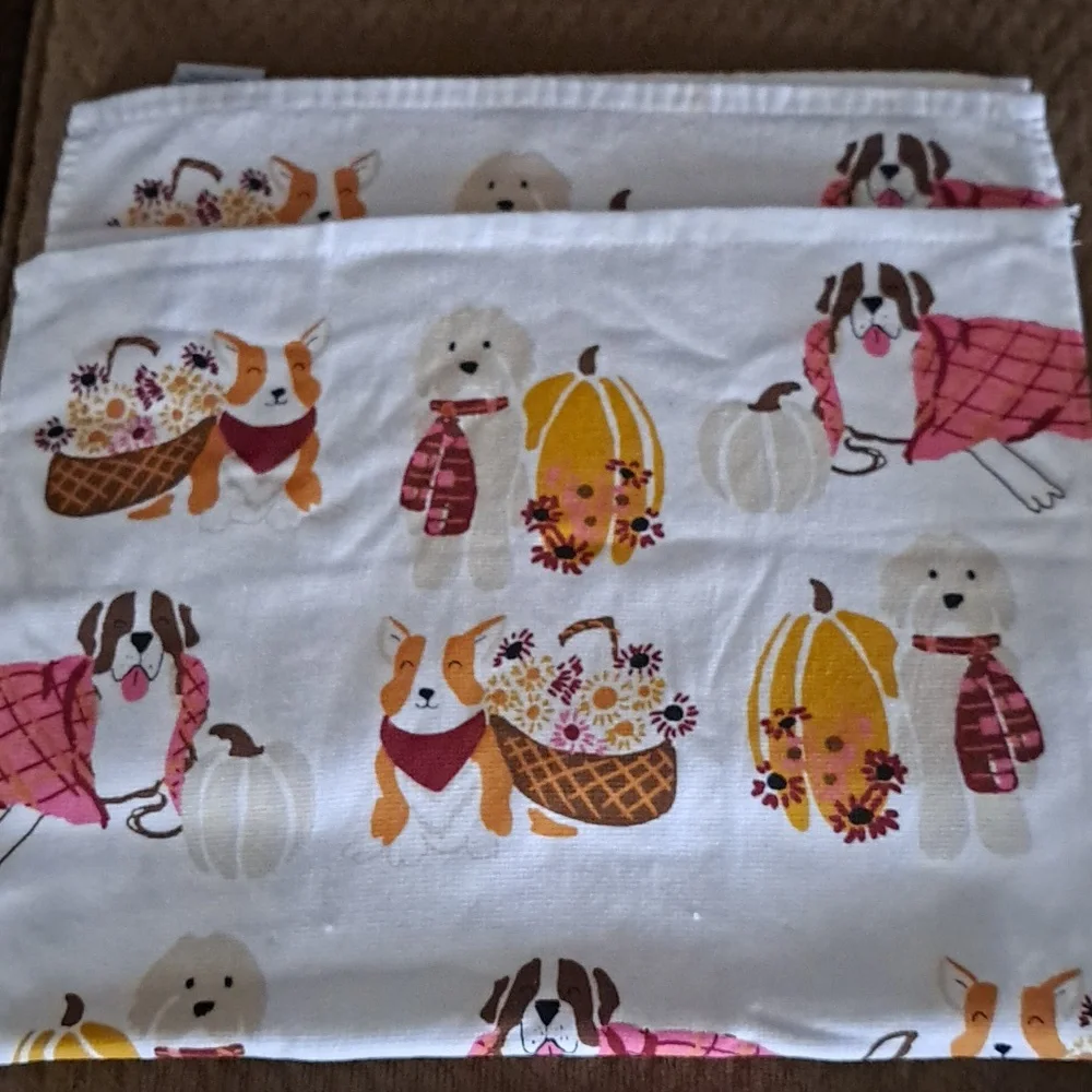 5 Dog Themed Hand Towels (4th/July, Summer, Fall, Dachsund, Corgi, St. Bernard)
